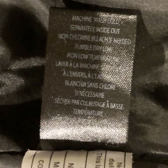 Katherine Barclay Faux Leather Coat Small Black Puffer Stretch Funnel Neck - Picture 13 of 14